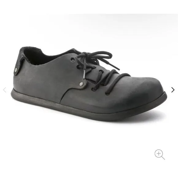 Birkenstock Women’s Montana Black Oiled Leather LaceUp Closed Toe Shoes - 6 / 37