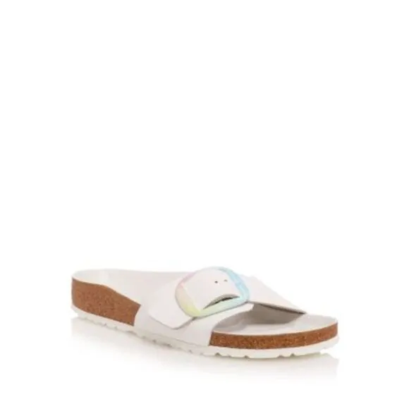 BIRKENSTOCK Womens White Cork Footbed Madrid Open Slide Sandals Shoes 36