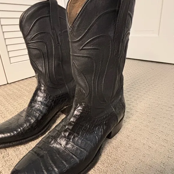 Black Cayman Leather Tecovas Boots