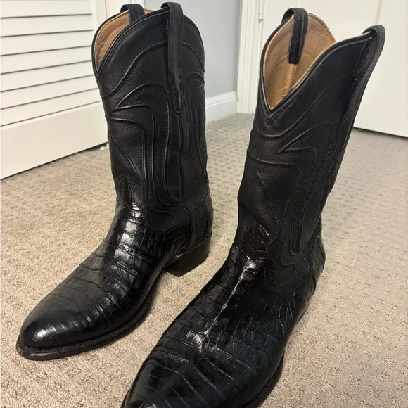 Black Cayman Leather Tecovas Boots