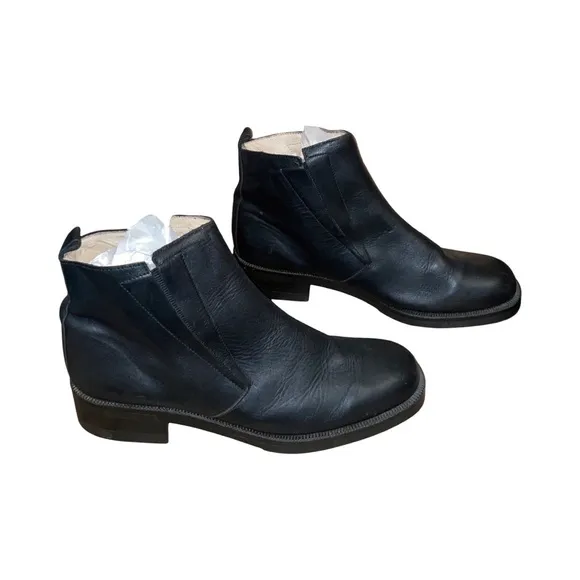 Black Leather Men's Boots New World