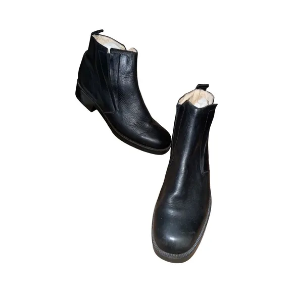 Black Leather Men's Boots New World