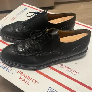 Black Mezlan Genuine Crocodile Dress Shoes - Sz 11.5