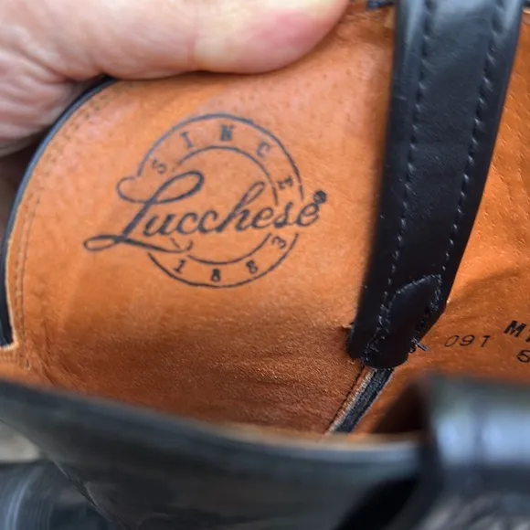 Black Western Cowboy Boots Lucchese in great condition