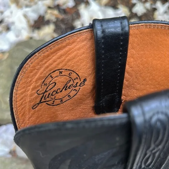 Black Western Cowboy Boots Lucchese in great condition