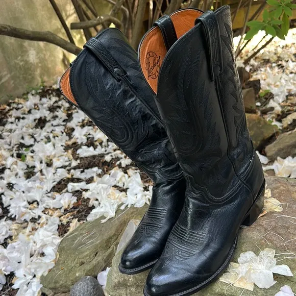 Black Western Cowboy Boots Lucchese in great condition