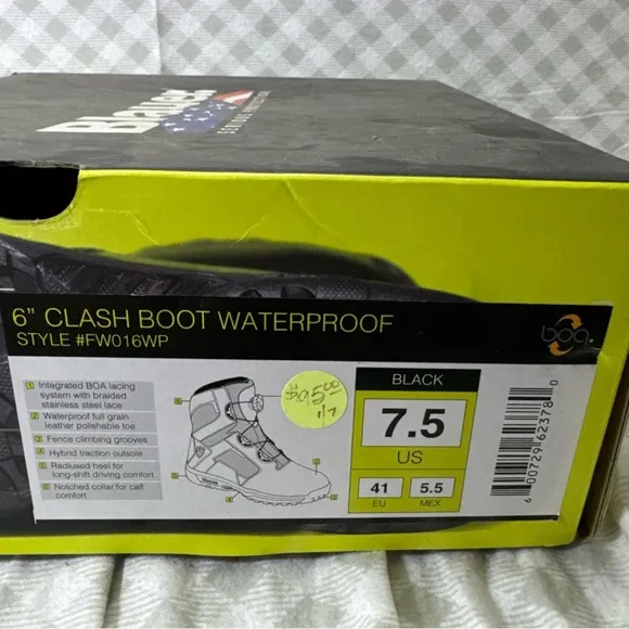 BLAUER Tactical Waterproof Boa Boots 6&quot; Clash WP Black Men's 7.5 Style FW016WP