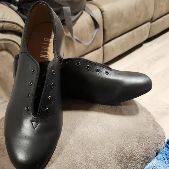 Bloch Black Jazztime Mens Suede Sole Size 7 Leather Never Worndance Shoes