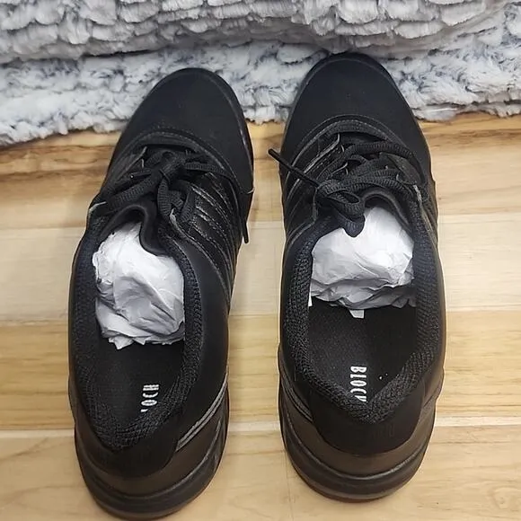 BLOCH WOMAN'S TRINITY BLACK LEATHER SPLIT SOLE DANCE SNEAKER NWOB🎶LETS DANCE🎶