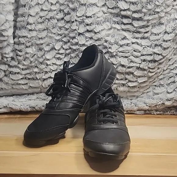 BLOCH WOMAN'S TRINITY BLACK LEATHER SPLIT SOLE DANCE SNEAKER NWOB🎶LETS DANCE🎶