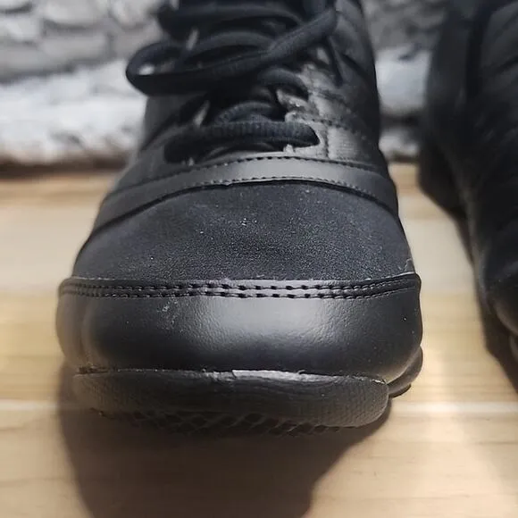 BLOCH WOMAN'S TRINITY BLACK LEATHER SPLIT SOLE DANCE SNEAKER NWOB🎶LETS DANCE🎶
