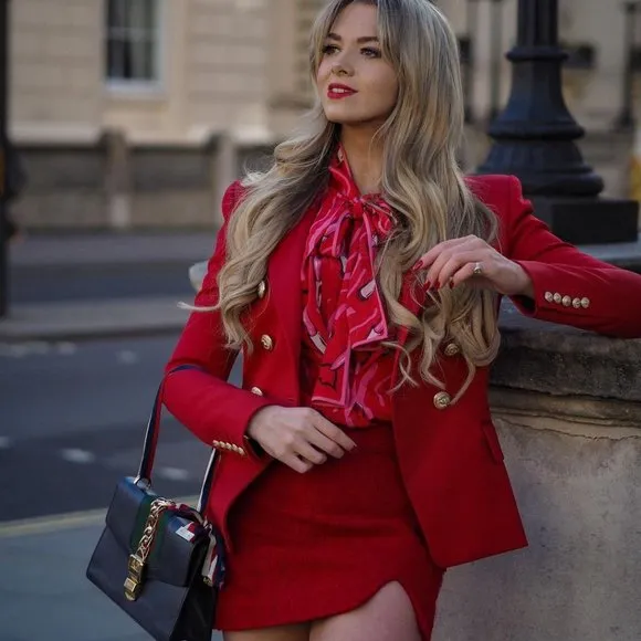 BLOGGER'S FAVE! Zara Tweed Mini Skirt Red NWT