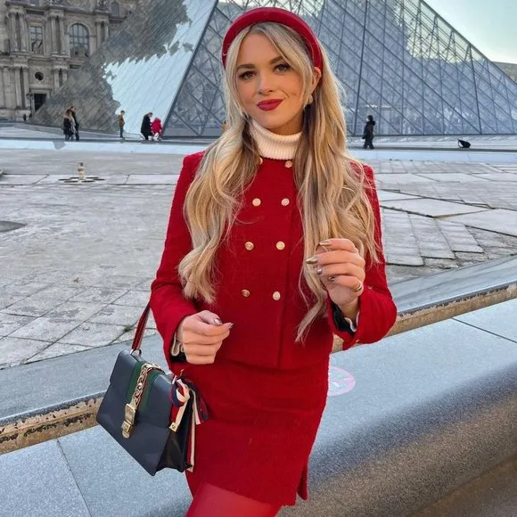 BLOGGER'S FAVE! Zara Tweed Mini Skirt Red NWT