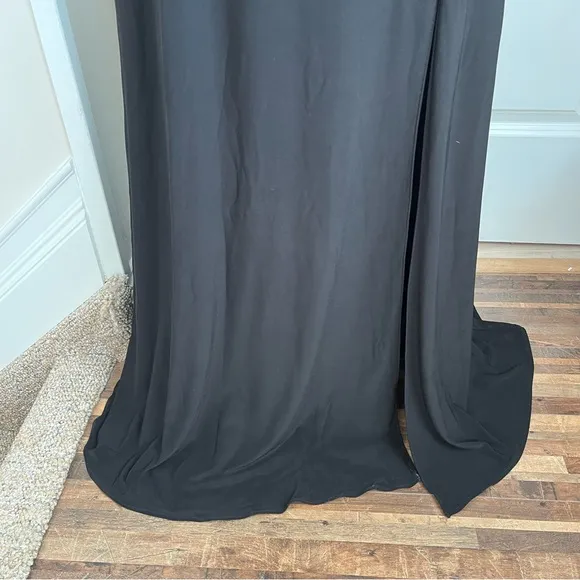 Blondie Nites Open Back Illusion Beaded Waist Dress Black Sz 5