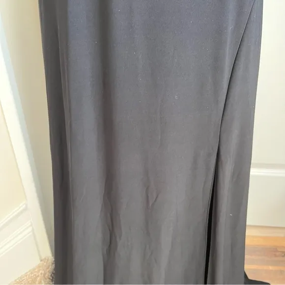 Blondie Nites Open Back Illusion Beaded Waist Dress Black Sz 5