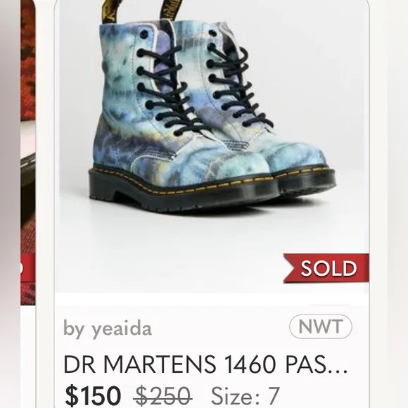 BNIB Dr Martens Pascal 1460 Blue Summer Tie Dye UK 4 US 6 Boot