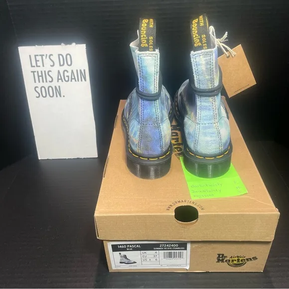 BNIB Dr Martens Pascal 1460 Blue Summer Tie Dye UK 4 US 6 Boot