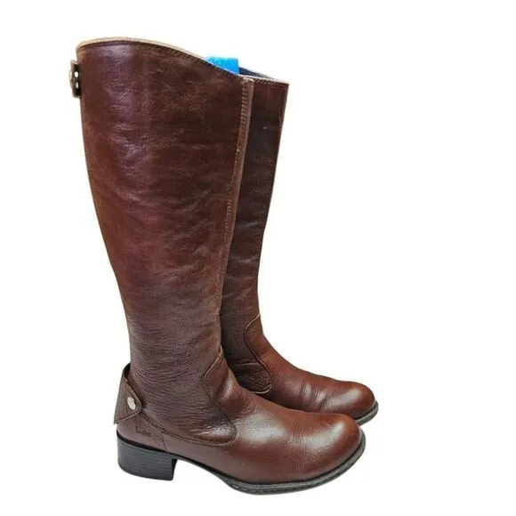 BOC Born Boots Womens Tall Knee High Riding Leather Zip Buckle Size 6