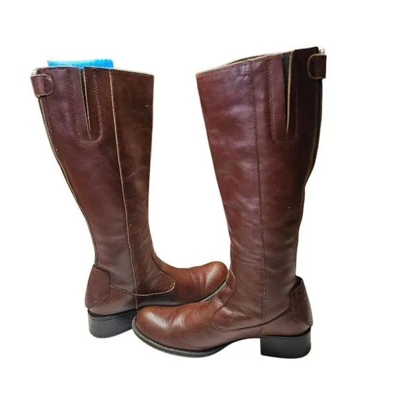 BOC Born Boots Womens Tall Knee High Riding Leather Zip Buckle Size 6