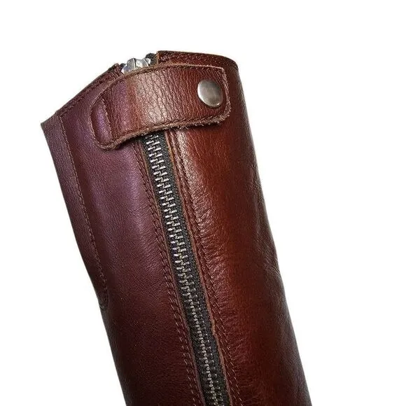 BOC Born Boots Womens Tall Knee High Riding Leather Zip Buckle Size 6