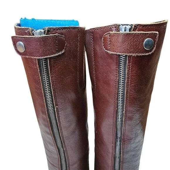 BOC Born Boots Womens Tall Knee High Riding Leather Zip Buckle Size 6