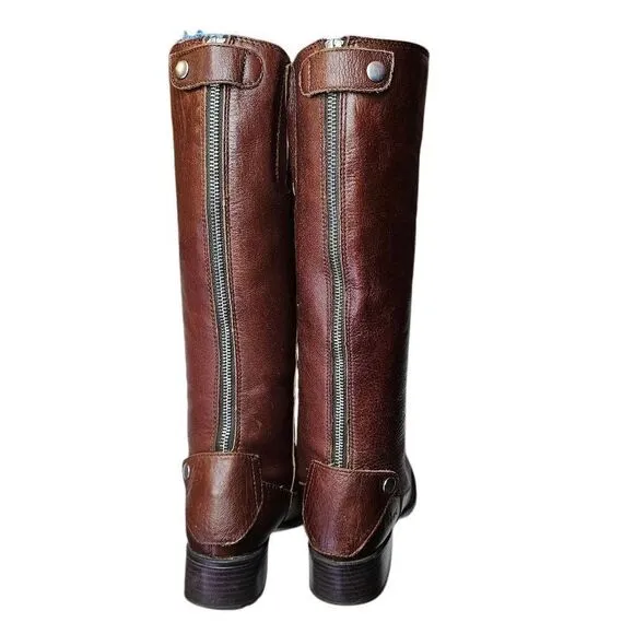 BOC Born Boots Womens Tall Knee High Riding Leather Zip Buckle Size 6
