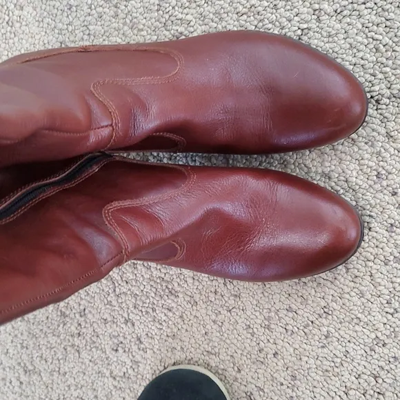 BOC Women's Brown Leather Knee-High Heeled Boots Women's 9.5