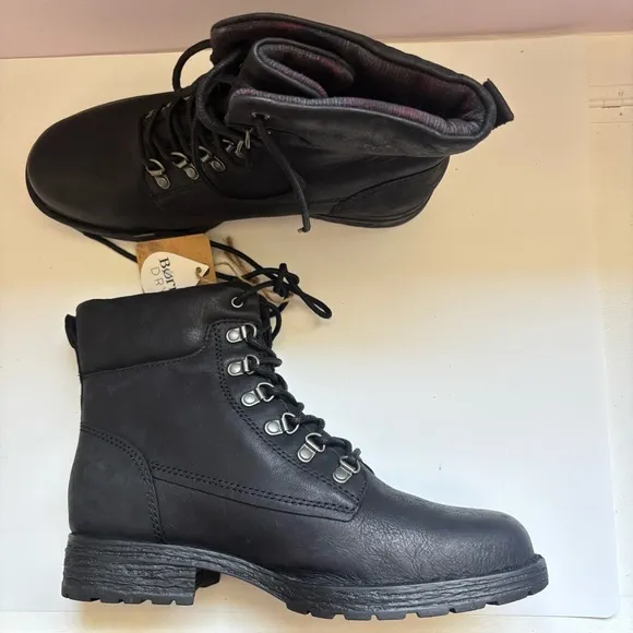 Born Codi Black Leather Comfort Lace Up Ankle Boots Size 9M