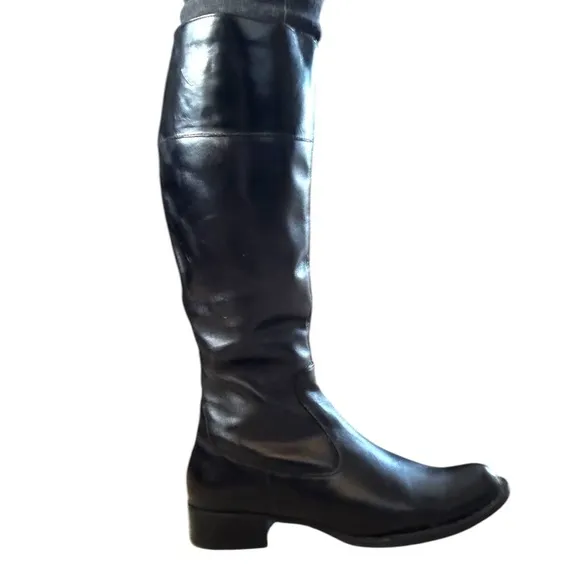 Born Crown Black Leather Knee-High Boots