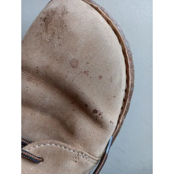 BORN Hand Crafted Shoes  Leather Lace Up Tree Carved on Bottom Sole Sz 8 Unique