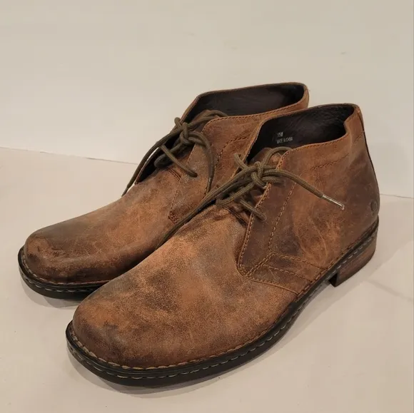 Born Harrison Chukka Brown Distressed Leather Boots Mens Shoe Size 11
