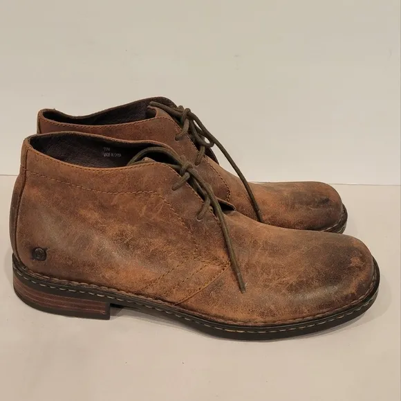 Born Harrison Chukka Brown Distressed Leather Boots Mens Shoe Size 11
