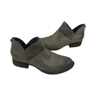 *Born Kerri Boots Womens 8.5 Taupe Distressed Leather Comfort Western Festival