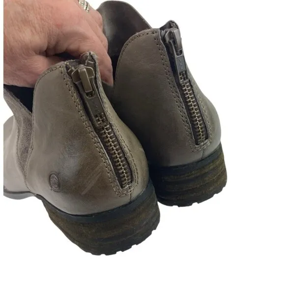*Born Kerri Boots Womens 8.5 Taupe Distressed Leather Comfort Western Festival