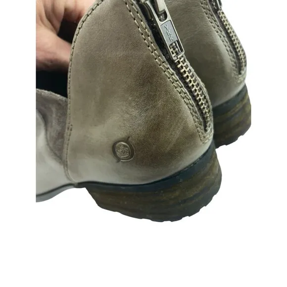 *Born Kerri Boots Womens 8.5 Taupe Distressed Leather Comfort Western Festival