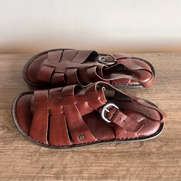 BORN Leather Fisherman Open Toe Men's Sandal Size 11 #857A