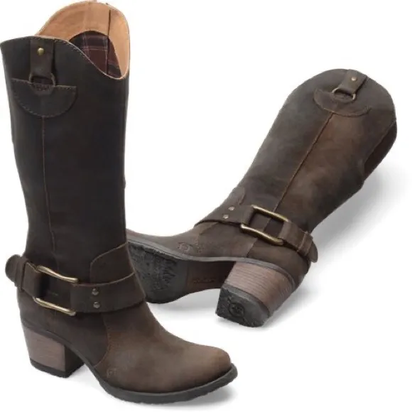 Born Loreza Brown Rustic Leather Boots