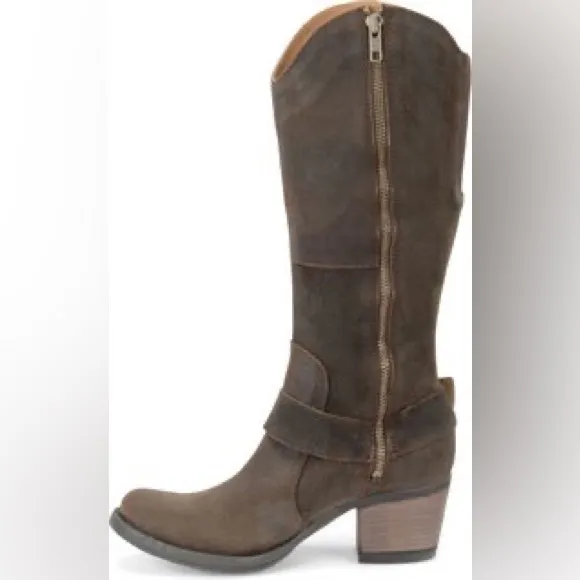 Born Loreza Brown Rustic Leather Boots