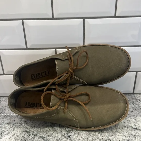 Born Nuala Army Green Suede Leather Ankle Boots Shoes Womens Men's‎ New 10/42