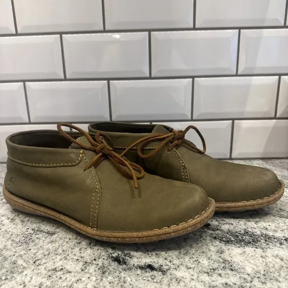 Born Nuala Army Green Suede Leather Ankle Boots Shoes Womens Men's‎ New 10/42