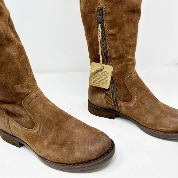 Born Tall Suede Brown Boots Size 7 Borman Over Knee Boots