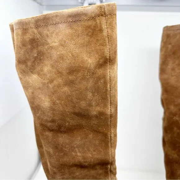 Born Tall Suede Brown Boots Size 7 Borman Over Knee Boots
