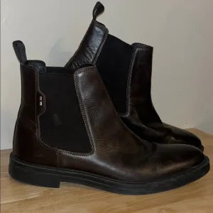 Boss Men's Brown Leather Calev Cheb Boots