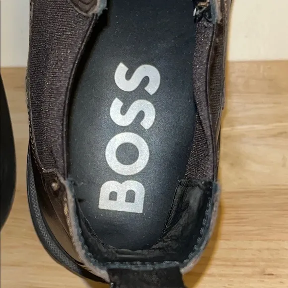 Boss Men's Brown Leather Calev Cheb Boots