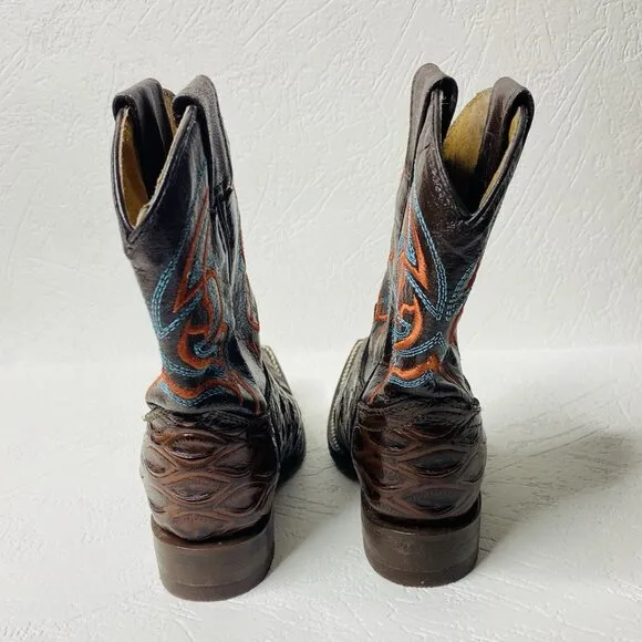 Botas 8 Segundos Toddler Western Cowboy Boots Size 5.5 Croc Embossed Leatehr