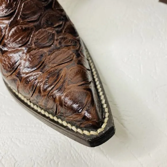 Botas 8 Segundos Toddler Western Cowboy Boots Size 5.5 Croc Embossed Leatehr