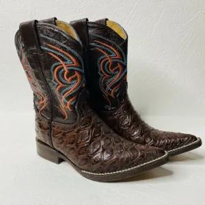 Botas 8 Segundos Toddler Western Cowboy Boots Size 5.5 Croc Embossed Leatehr