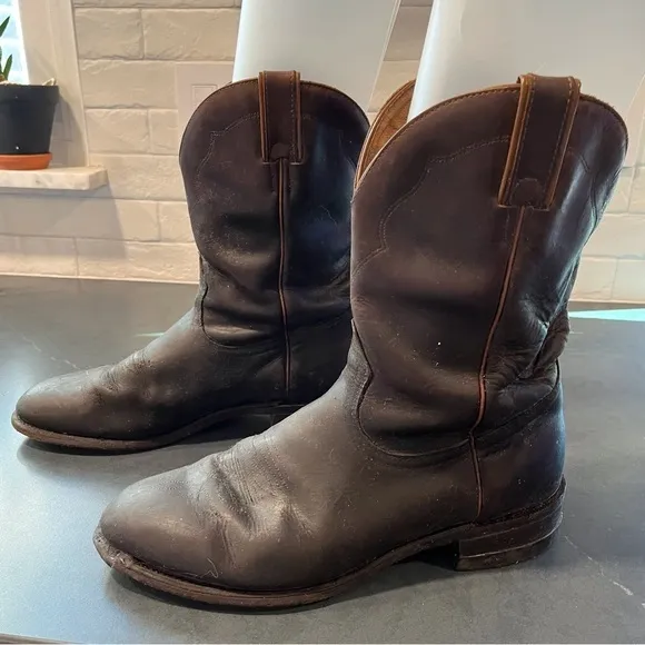 Boulet mens sz 10 brown leather cowboy boots