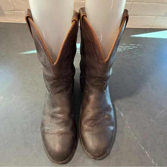 Boulet mens sz 10 brown leather cowboy boots