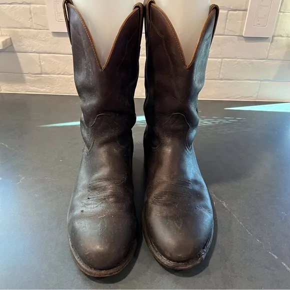 Boulet mens sz 10 brown leather cowboy boots